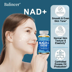 NAD + suppléments, avec résvératrol, supplément énergétique naturelle, supporte la santé cellulaire, anti-âge, améliore l'immunité-120 capsules