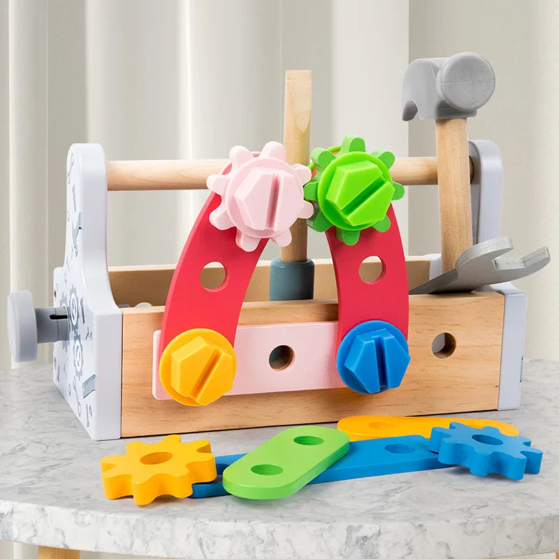 Jouets en bois, ensemble de jeu de Simulation, boîte à outils pour enfants, démontage d'écrou, assemblage de vis, jeux de réparation de Simulation, jouets sensoriels éducatifs