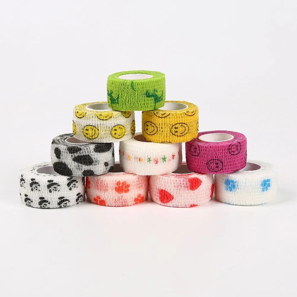 5-piece set self-adhesive elastic bandage, first aid wrap, sprain, cohesive elastic bandage, sports injury, finger bandage, adhesive wrap
