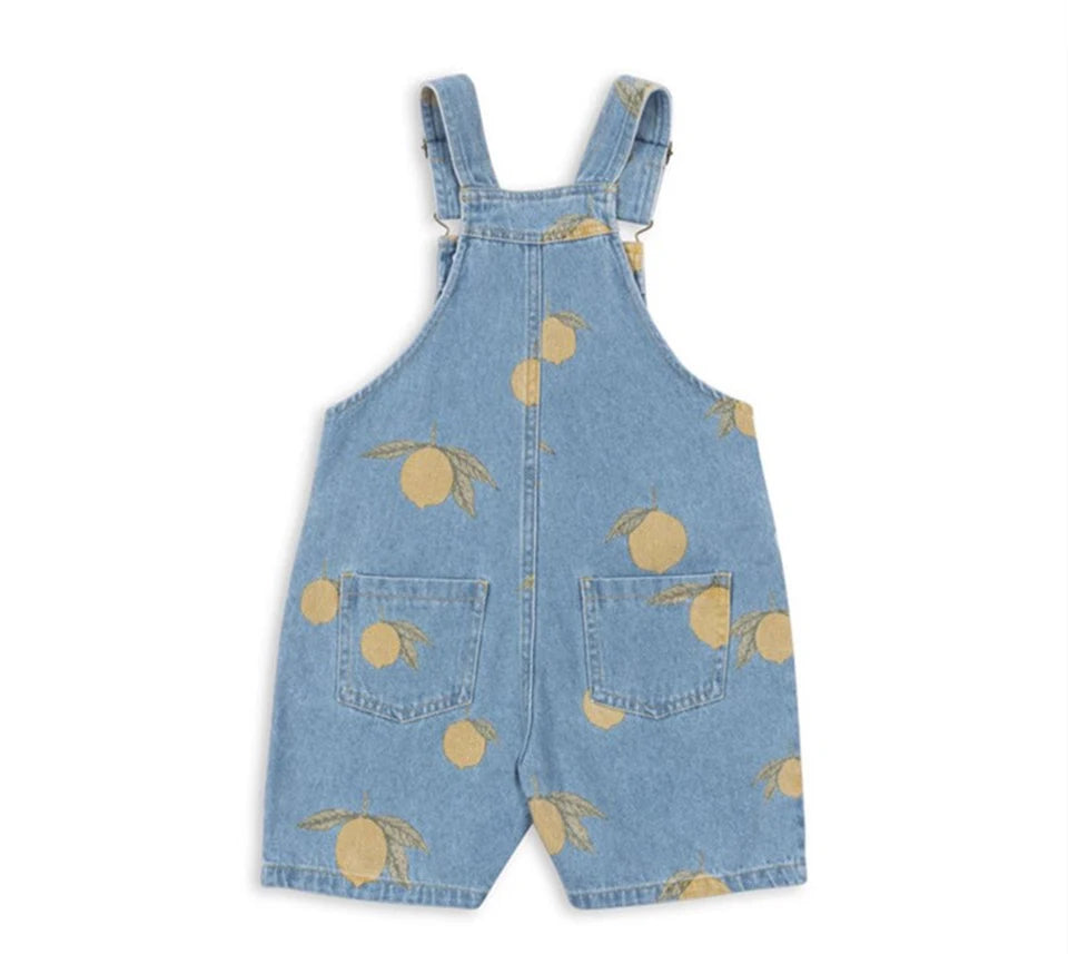 Robe imprimée mignonne pour filles, ensemble de vêtements pour tout-petits, veste à bretelles en jean, robes à enfiler en denim pour enfants, pantalons en jean combiné, marque KS, 2024
