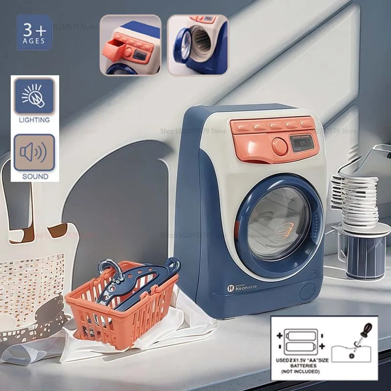 Ensemble de jouets de cuisine pour enfants, Mini Machine à laver électrique, appareils de jeu de Simulation, accessoires de maison de jeu pour enfants, garçons et filles
