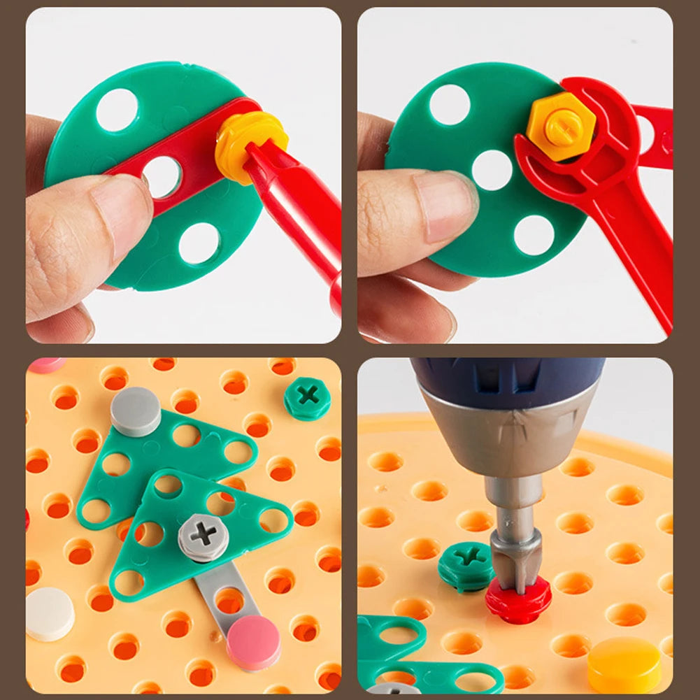 Perceuse électrique pour enfants, boîte à outils, jeux de perçage, Puzzle éducatif, jouet pour garçons, Puzzle à vis Montessori, jouets de jeu de simulation pour enfants