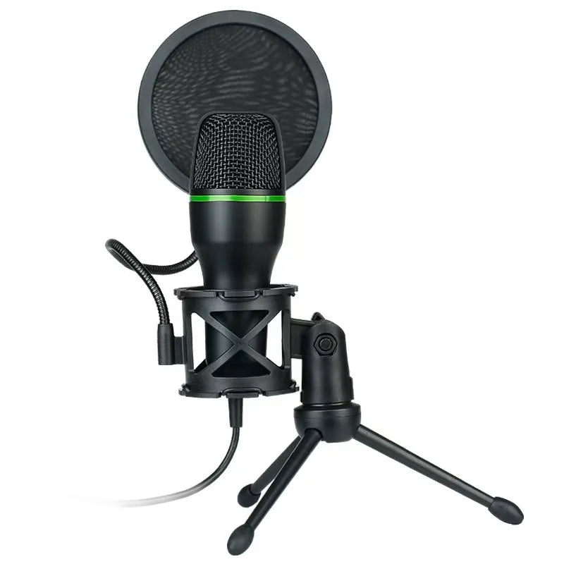 Microphone filaire à condensateur USB, 3.5mm, pour PC, ordinateur portable, jeu, Podcast, Studio, professionnel, Anti-soufflage, pour bureau