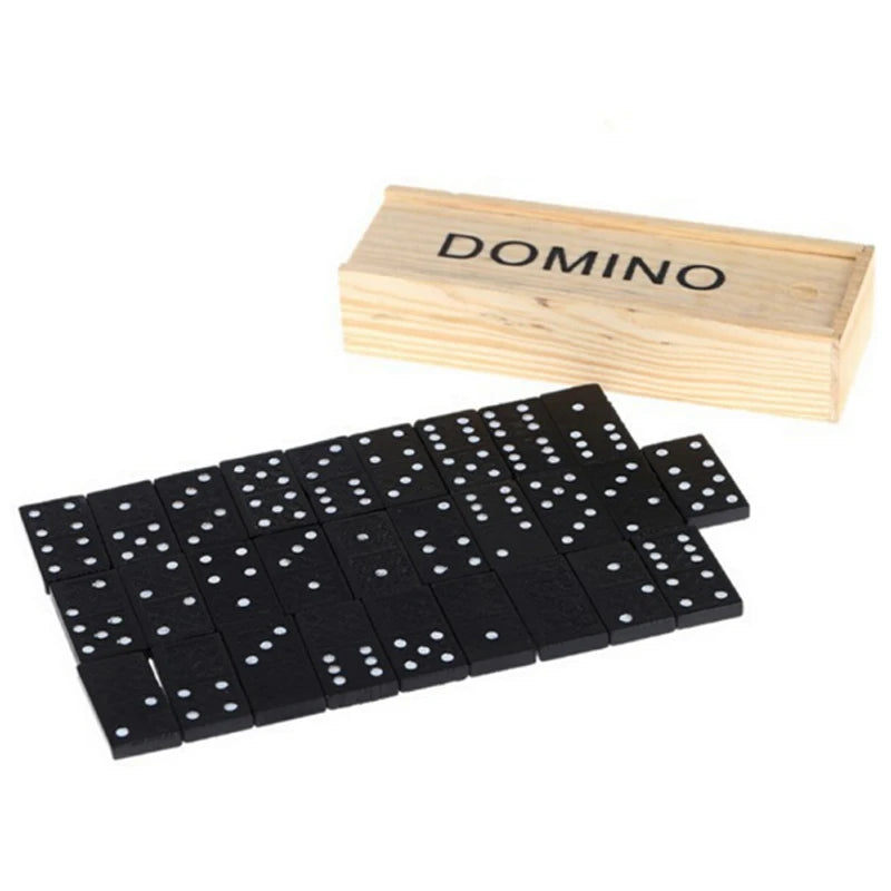 28 pièces/ensemble jeux de société dominos en bois voyage jeu de Table drôle jouets dominos enfant jouets éducatifs pour enfants cadeaux