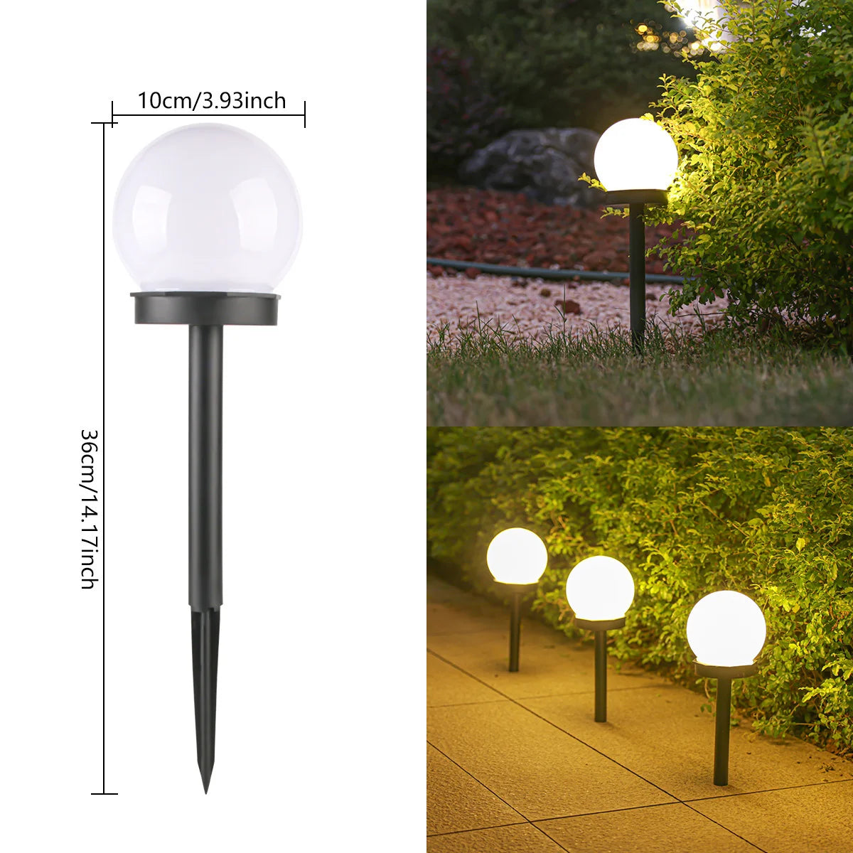 Style moderne jardin solaire pelouse lumières Camping en plein air paysage urbain décoratif LED étanche ampoule circulaire lampe économie d'énergie