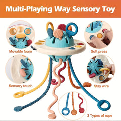 Jouets sensoriels Montessori pour tout-petits de 6 à 18 mois, jouet d'activité UFO en Silicone de qualité alimentaire, jouets de voyage Fidget