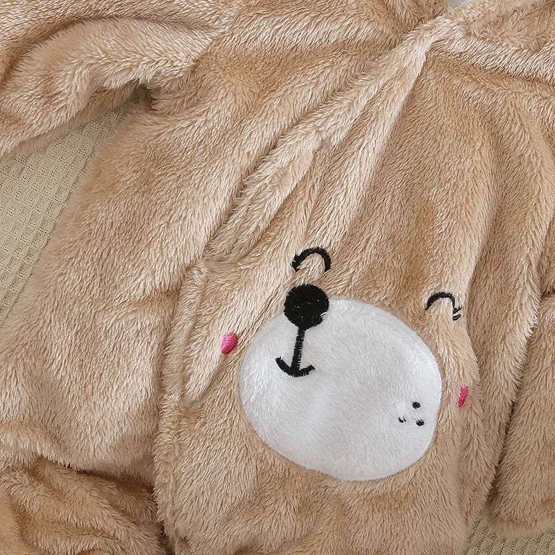 Vêtements d'escalade en peluche pour bébé de 0 à 2 ans, chauds et épais, en coton, avec chien et lapin, dessin animé, nouvelle collection automne et hiver