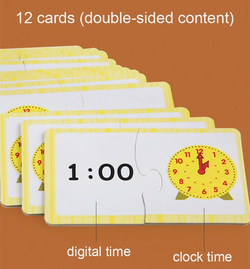 Horloge Montessori pour enfants, jouets éducatifs, heure, Minute, seconde Cognition, Puzzle assorti, outils pédagogiques précoces pour enfants d'âge préscolaire