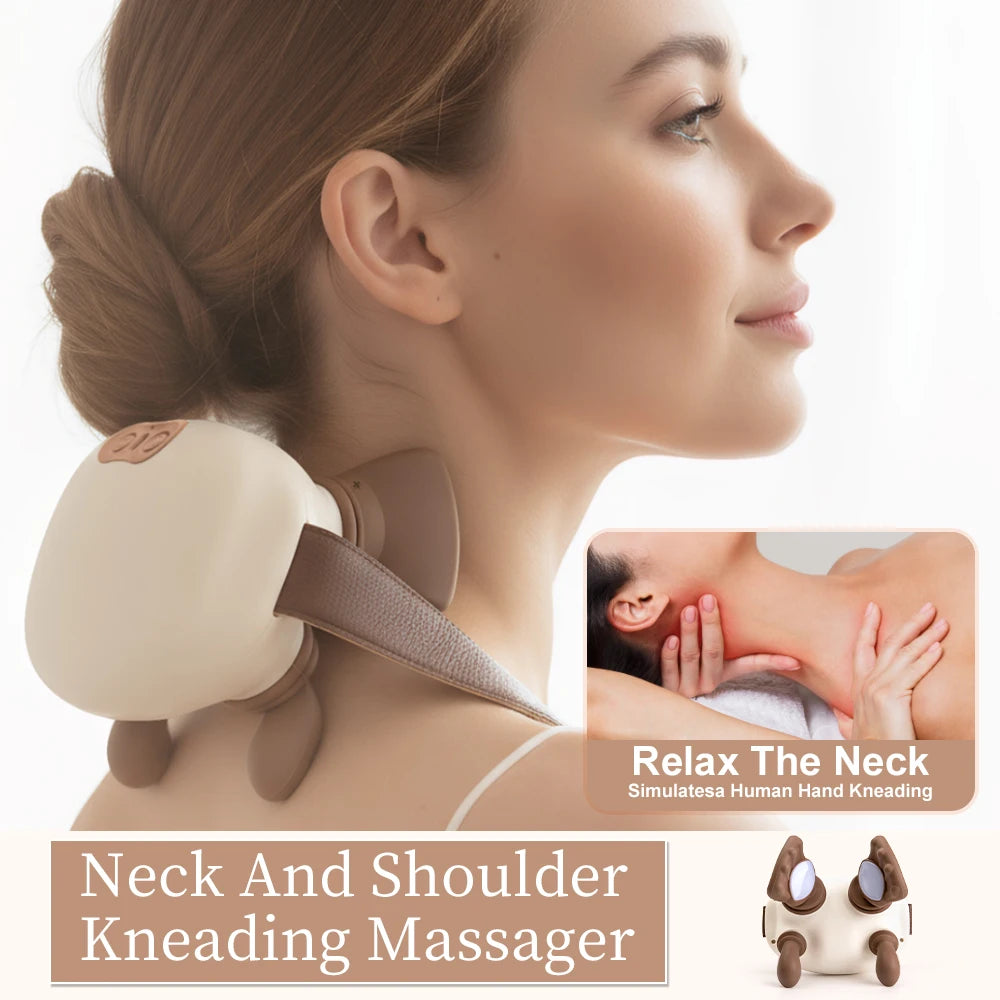 Electric muscle massager for the neck and shoulders, cordless, shoulder and back kneading, shawl, neck massage, relaxation, pain relief