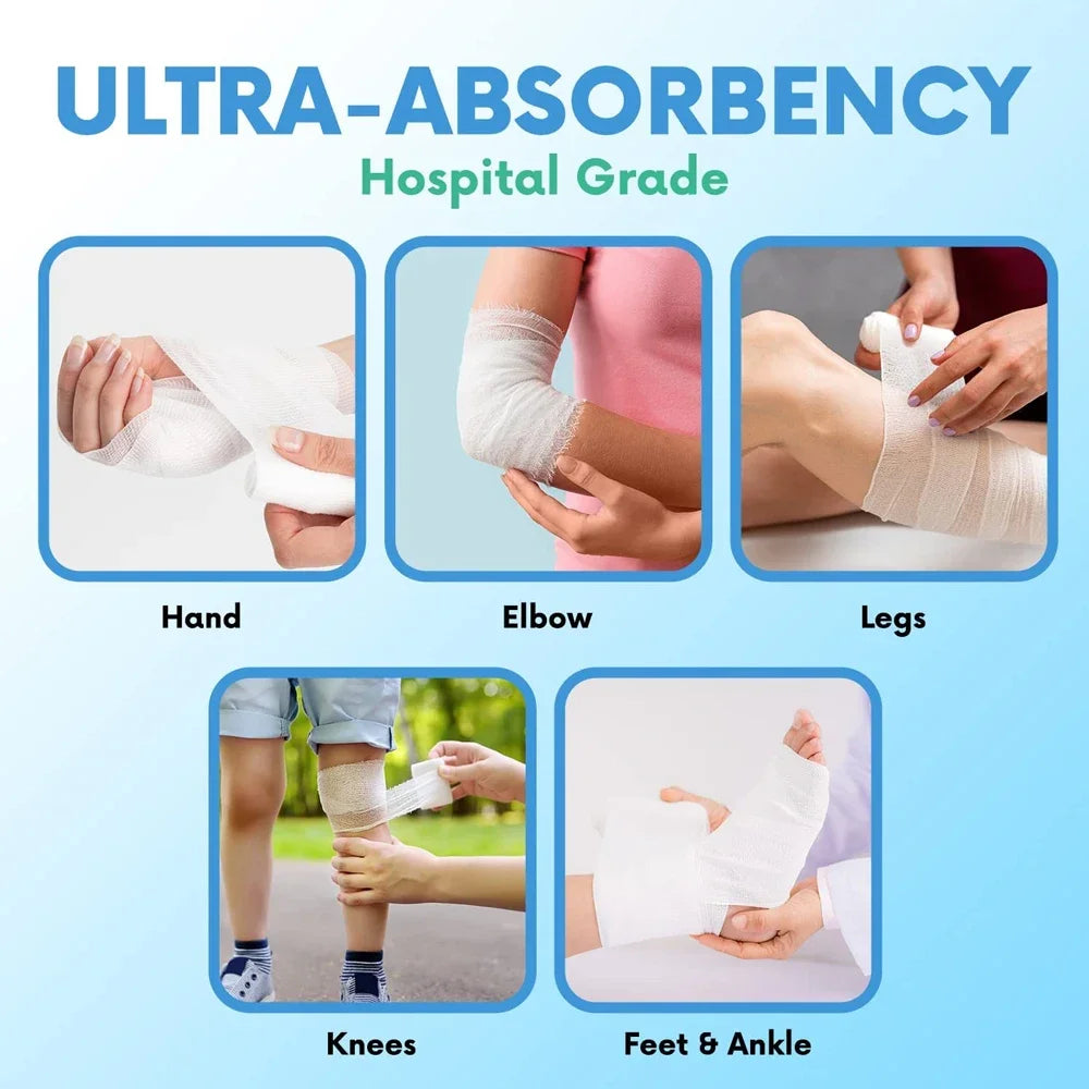 Rouleaux de bandage en gaze, bandages élastiques jetables, en coton respirant, pour soins des plaies, Kits de survie pour soins infirmiers, 1/3/5/6 rouleaux