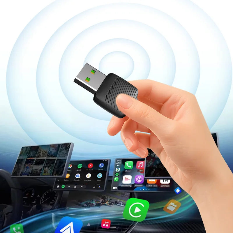 Xiaomi 2-in-1 Wireless Android Auto Adapter, Wireless CarPlay Dongle, AI Smart Car System Smart Box for Wired CarPlay