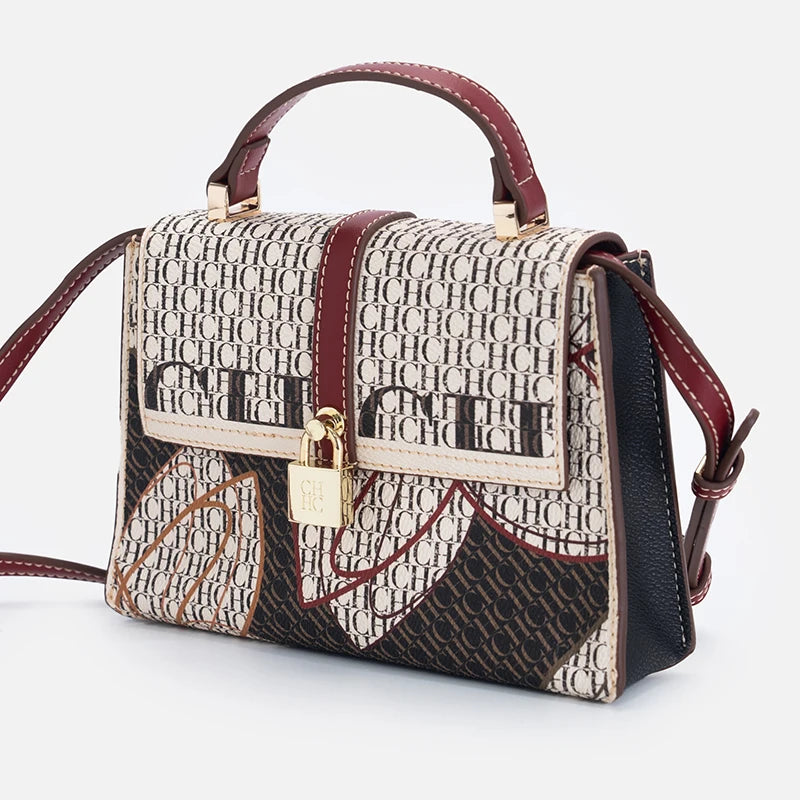 Exquisite and fashionable handbag, lightweight niche, luxury brand with lock, new casual shoulder bag for women 