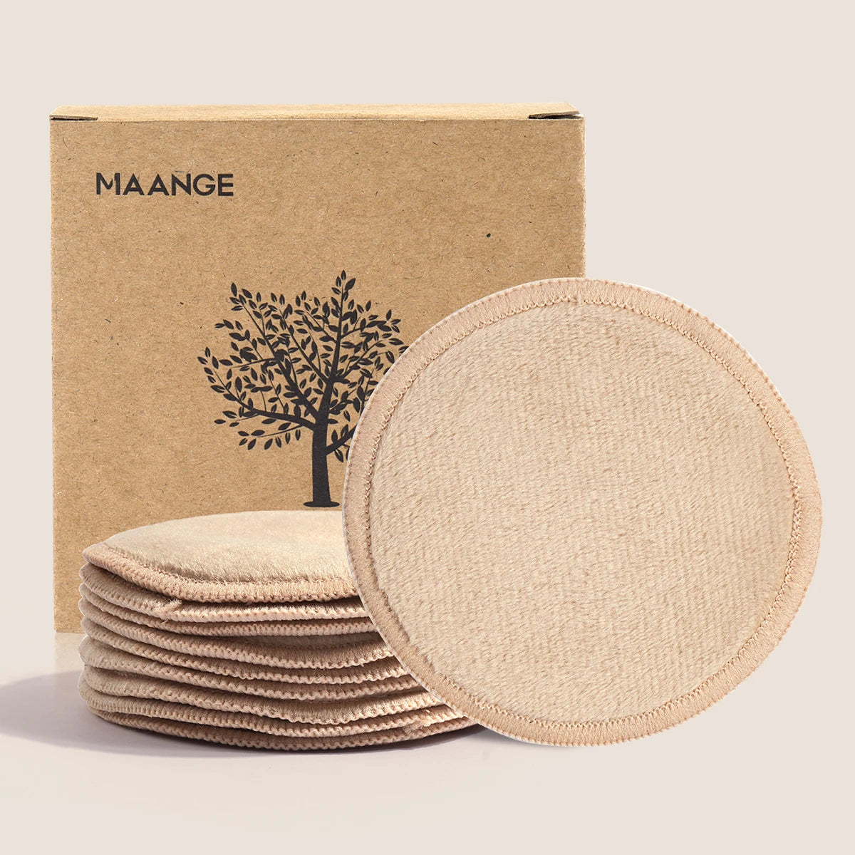 MAANGE-Tampons démaquillants réutilisables, lavables, pour le nettoyage du visage, éponge propre, crème liquide, démaqucorporelle, outils cosmétiques, 10 paquets
