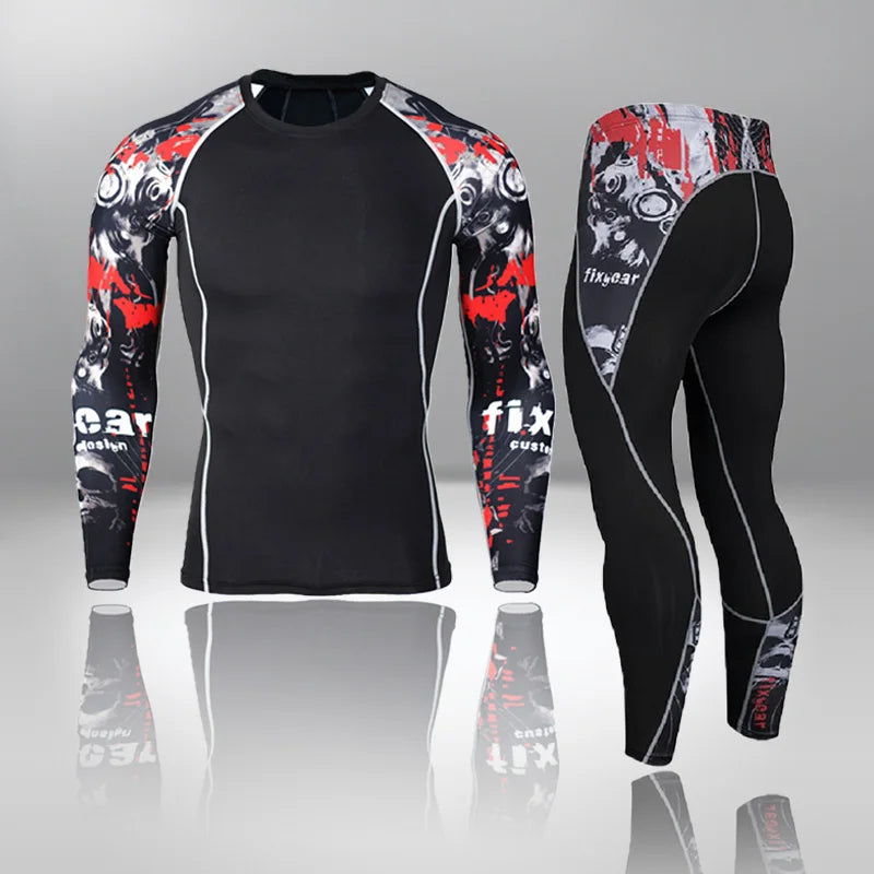 New Men's Thermal Underwear Sets, Compression Sports Suit, Sweat-Wicking, Quick-Drying Thermal Underwear, Men's Long Johns Sets