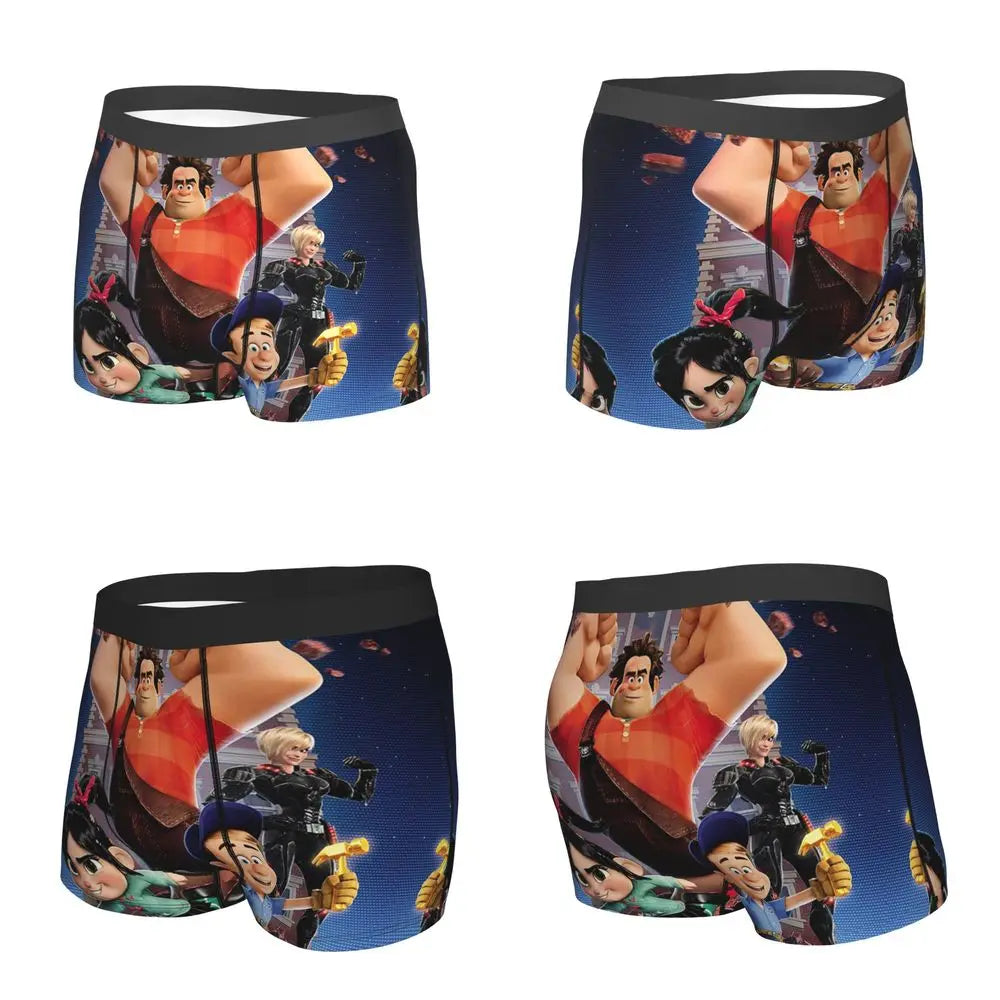 Wreck-It Ralph Men's Boxer Briefs, Breathable Underwear for Men, Boyfriend Gift