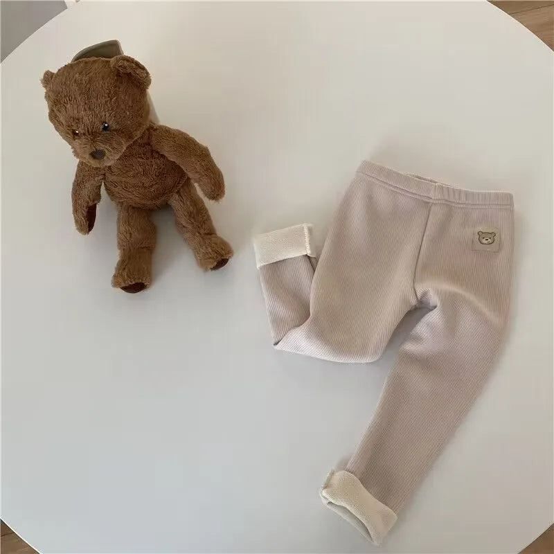 Pantalons pour enfants garçons automne hiver épais chaud filles Leggings couleur unie pantalons pour enfants vêtements pour enfants
