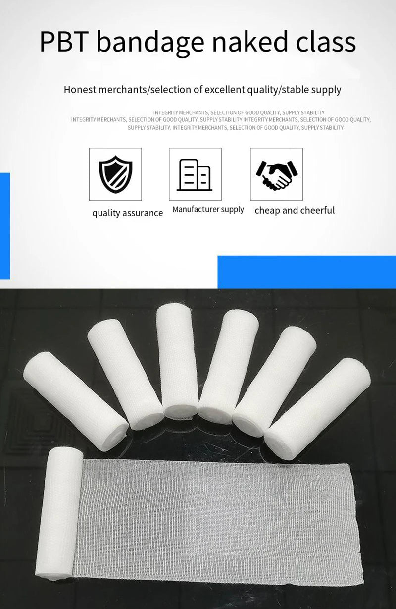 5-10 rouleaux/Lot 10cm x 4.5m PBT pansement élastique trousse de premiers soins rouleau de gaze pansement médical soins d'urgence pansement