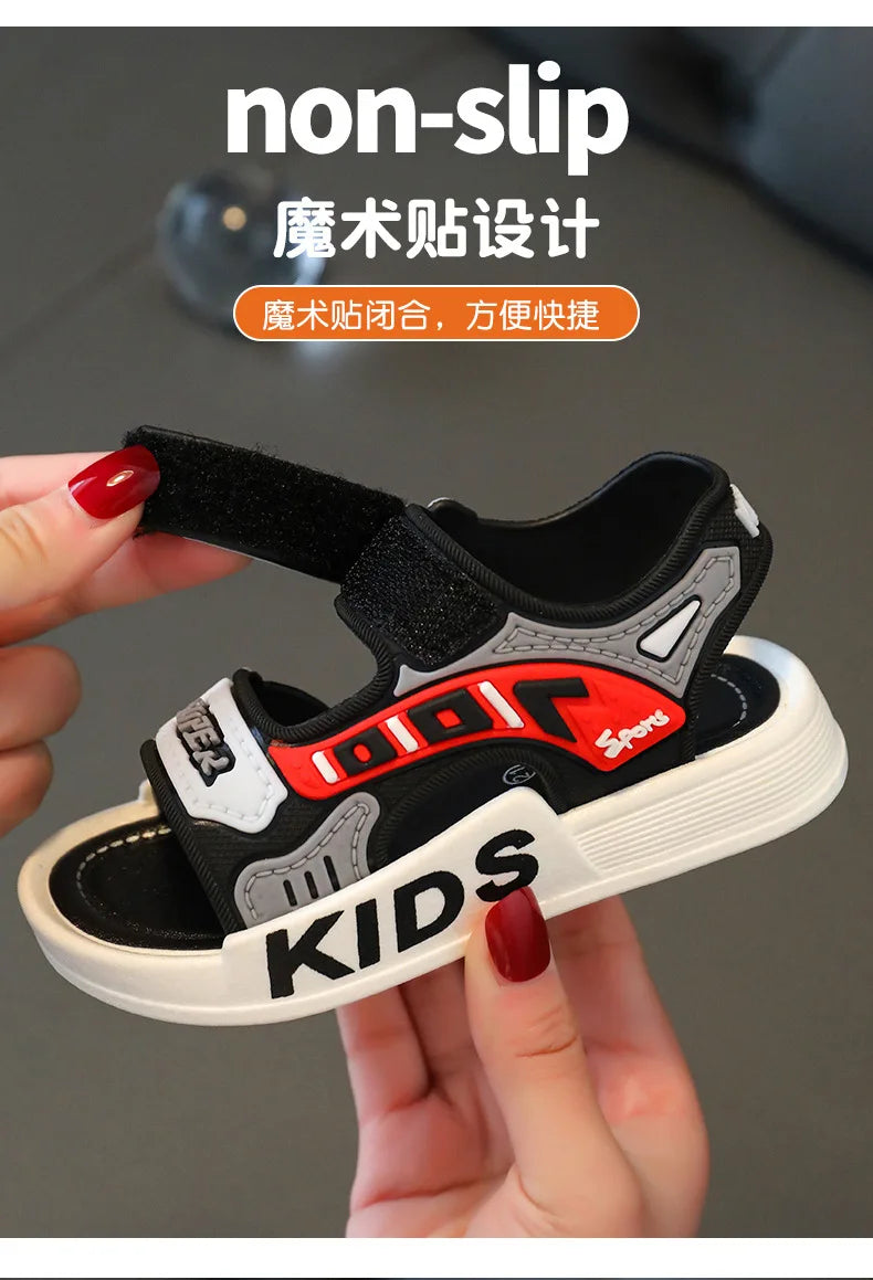 Sandalias 23 garçon mode enfant sandales été enfants baskets anti-dérapant semelle souple chaussures de plage décontractées enfant chaussures zapatos niña