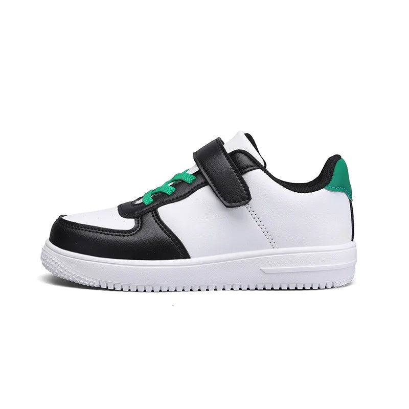 Chaussures noires pour enfants, baskets de sport en cuir pour garçons de 6 à 12 ans, décontractées, de Tennis, nouvelle collection 2024