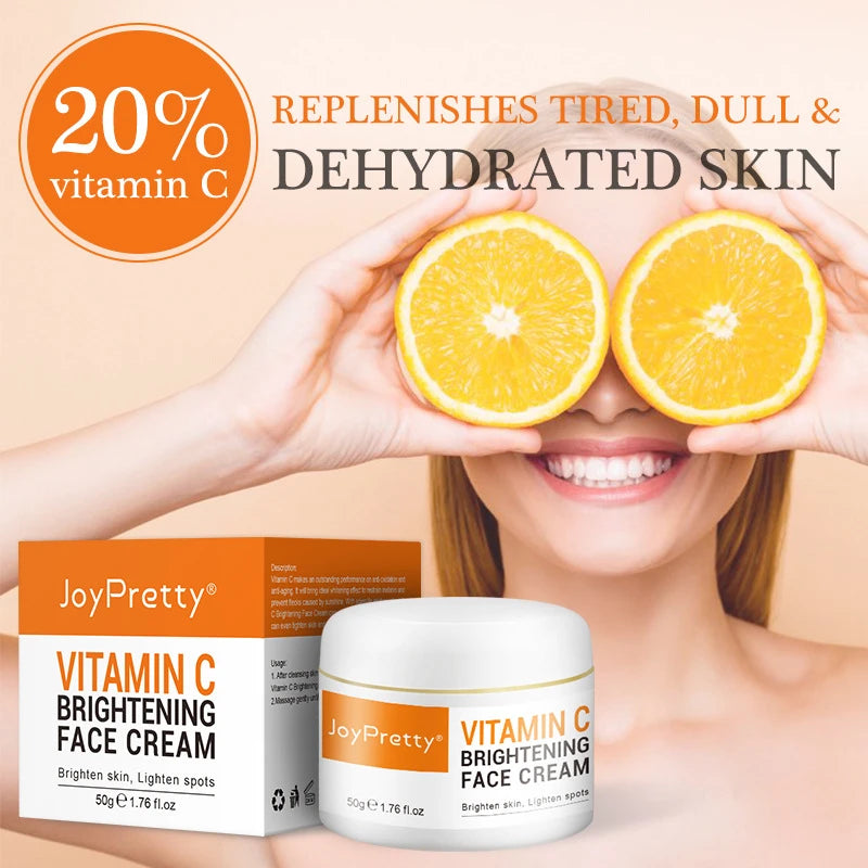 Crème éclaircissante pour le visage à la vitamine C, hydratante, émolliente, élimination des taches foncées, raffermissante, Anti-vieillissement, réparation, soins pour la peau