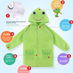 Cape de pluie de dessin animé mignon pour enfants – Poncho imperméable pour garçons/filles, maternelle et école primaire
