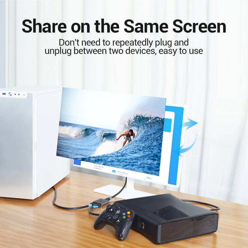 Vention HDMI commutateur 4K 60Hz bi-direction 2.0 commutateur HDMI 1x2/2x1 adaptateur pour PS4/5 Xiaomi TV Box 8K HDMI 2.1 répartiteur