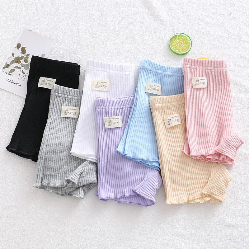 Girls' cotton safety trousers, summer shorts for children aged 3 to 10 years