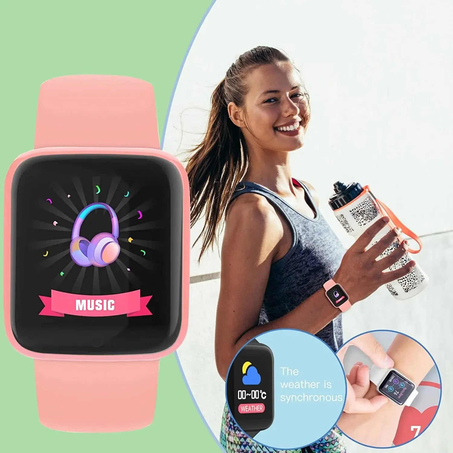 Montre intelligente multifonctionnelle pour hommes et femmes, téléphone connecté Bluetooth, musique, bracelet de sport de fitness, moniteur de sommeil, montre intelligente