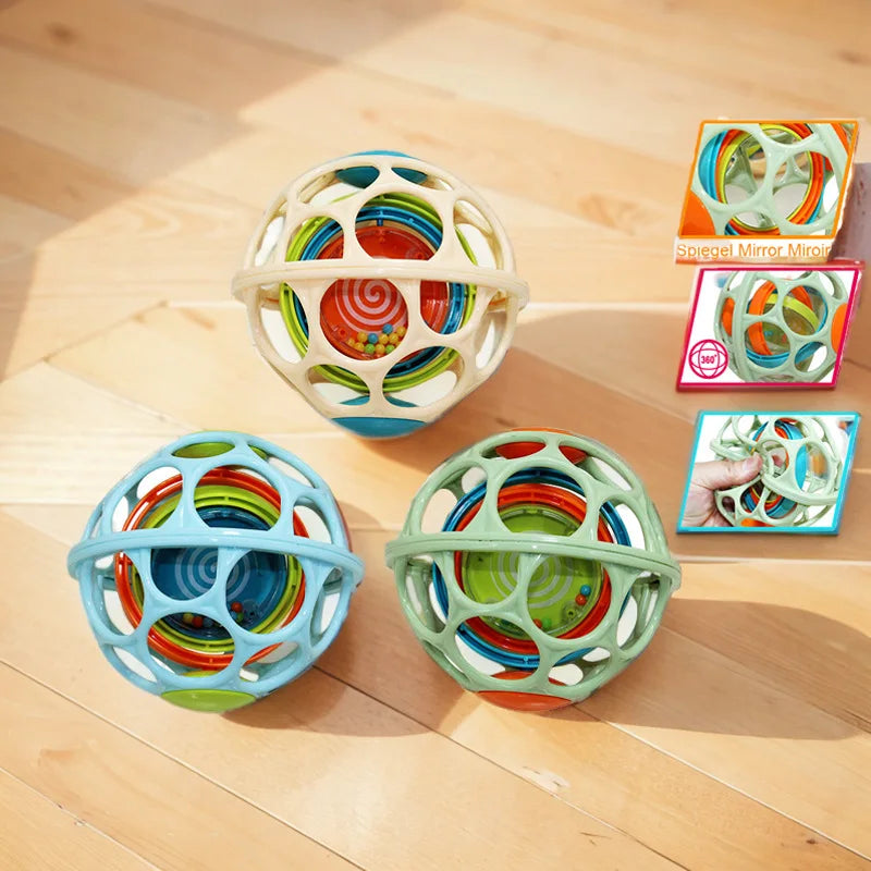 Hochet à main pour bébé, boule souple, jouets pour nouveau-né, anneaux de dentition, cloche à main, jouets sensoriels, jouets éducatifs pour enfants de 0 à 12 mois