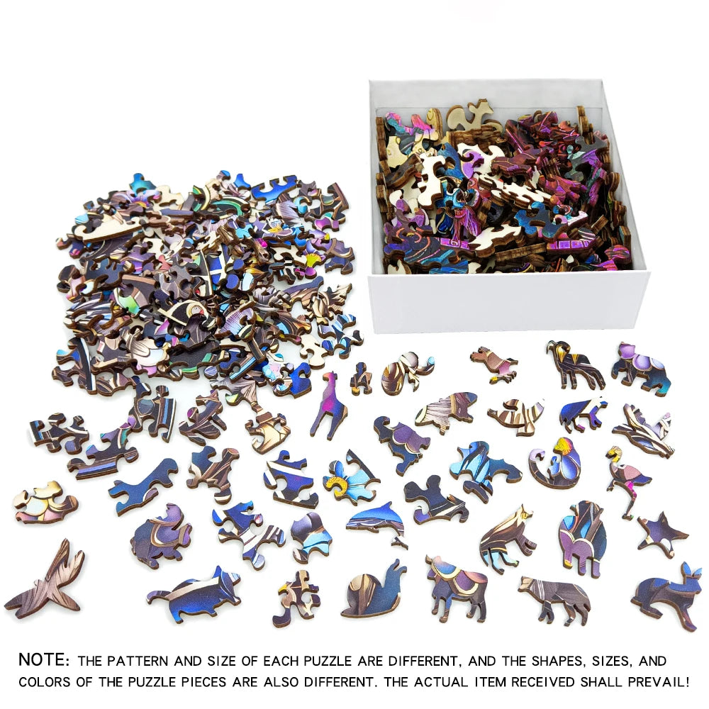 Puzzle en bois - Succulent coloré - Puzzle en bois pour adultes et enfants - Puzzle en bois animal de forme unique - Puzzle pour adultes