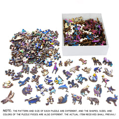 Puzzle en bois - Succulent coloré - Puzzle en bois pour adultes et enfants - Puzzle en bois animal de forme unique - Puzzle pour adultes