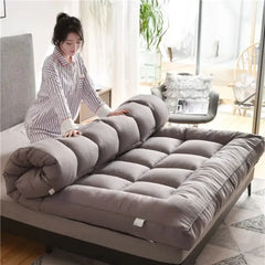 Matelas de lit pliable et doux pour dortoir d'étudiants, Tatami au sol enroulable, pour adulte, respectueux de la peau, respirant, épais