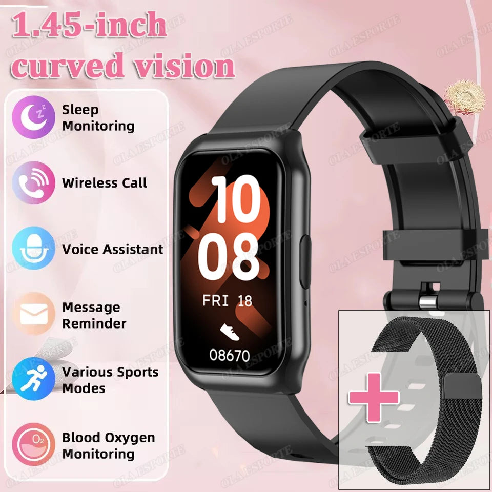 Nouveau écran incurvé montre intelligente 2025 pour montre de santé fréquence cardiaque sang oxygène/pression moniteur de sommeil sport étanche Smartwatch
