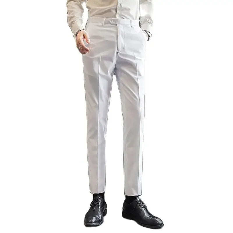 Pantalons formels hommes 2024 nouveau élégant homme bureau travail pantalon décontracté élastique coton pantalon hommes 17 couleurs pantalons Hombre