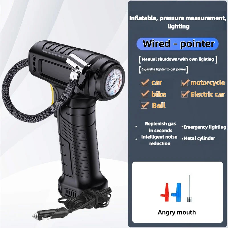 Pompe à Air multifonctionnelle Portable 120W, gonfleur de pneus, outil de réparation d'urgence, affichage numérique, gonfleur Automobile Compact