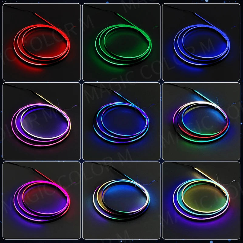 Vegetting 140cm lumières d'ambiance de voiture LED intérieur RGB symphonie atmosphère lampe USB APP contrôle à distance pour Tesla modèle 3 Y S X