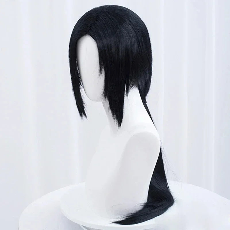 Anime Uchiha Itachi Cosplay perruque Itachi Uchiha longue ligne droite noir résistant à la chaleur cheveux synthétiques Cosplay perruques