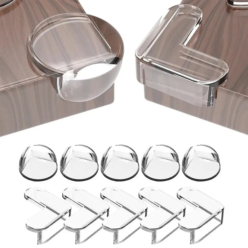 Self-adhesive transparent table corner protectors, anti-collision furniture corner protectors, child safety tools (5 pieces)