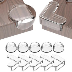Self-adhesive transparent table corner protectors, anti-collision furniture corner protectors, child safety tools (5 pieces)