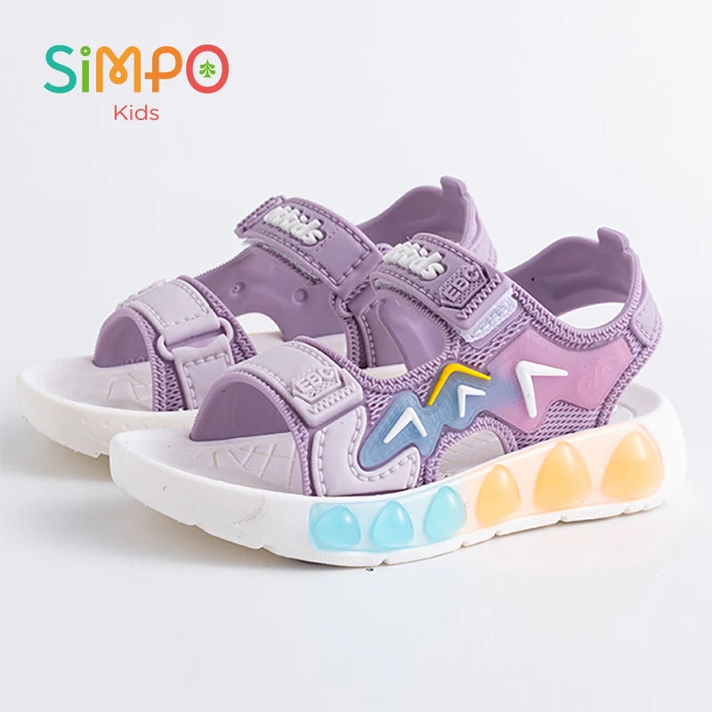 Sandales de Sport pour enfants, chaussures souples respirantes et résistantes à l'usure avec Velcro réglable, chaussures d'extérieur pour garçons et filles, été