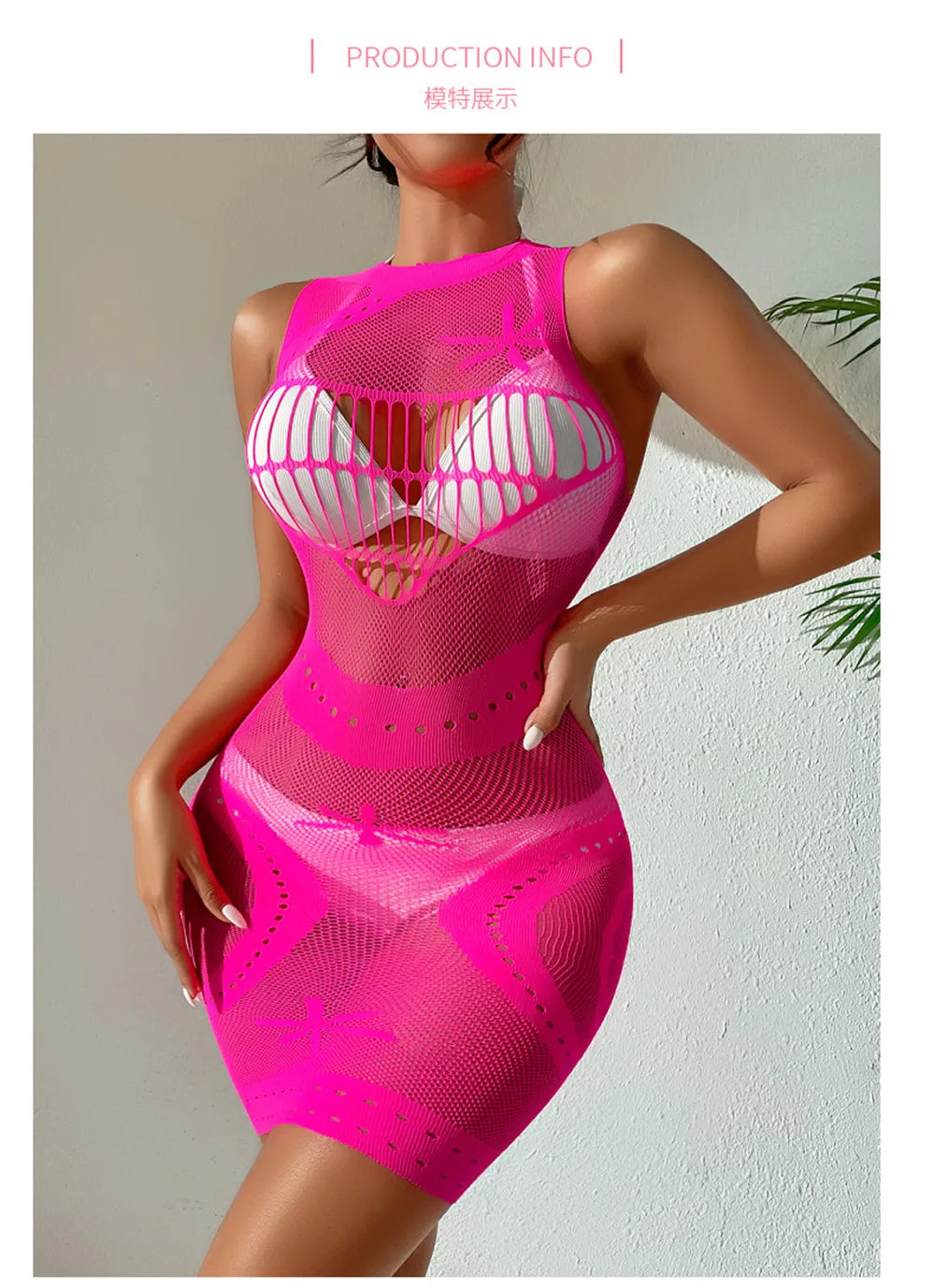 Sexy femmes résille licou robe dos nu coupe basse serré crayon robe mignonne grande taille Mini robe boîte de nuit robe de danse Beatchwear