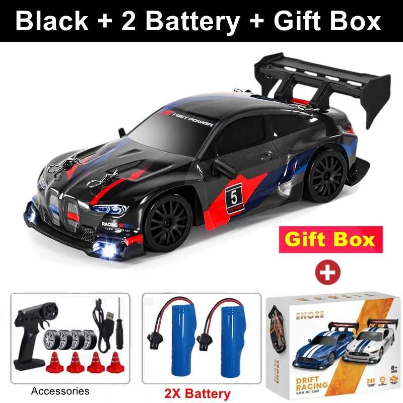 4WD RC Drift Car, High-Speed ​​Remote Control Racing Vehicle with LED Lights, 2.4GHz Radio, 4x4 Off-Road Truck, Children's Toy