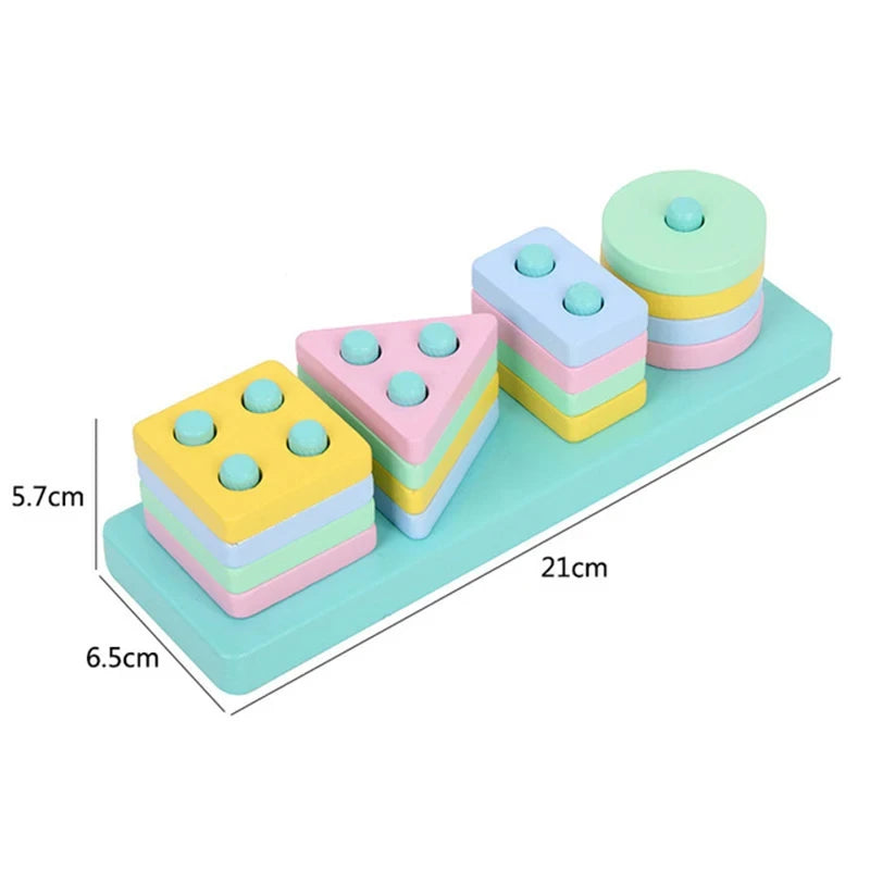 Puzzle Montessori pour enfants de 1 à 3 ans jouets en bois blocs de construction apprentissage document forme match