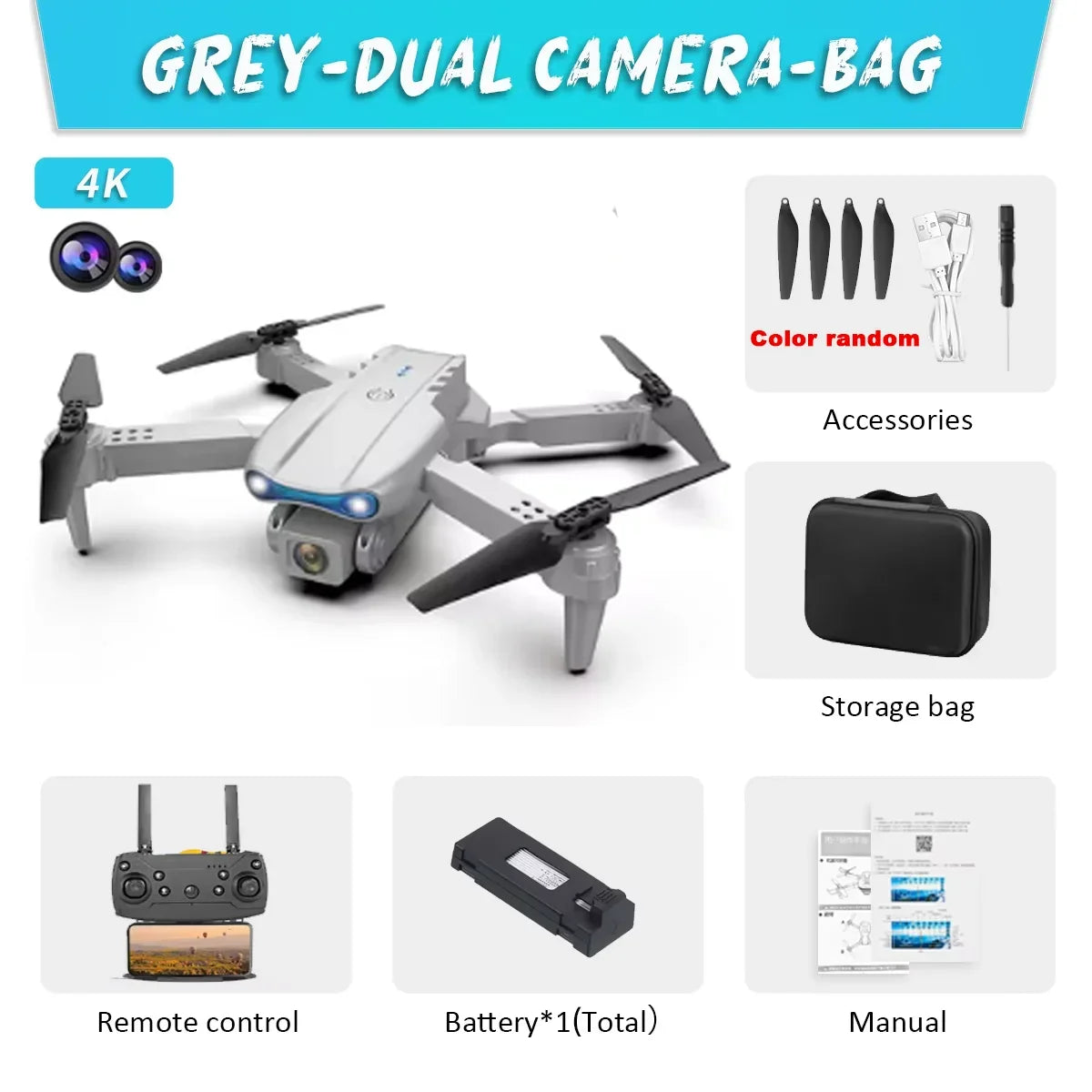Drone professionnel HD E99Pro 4k double WIFI fpv quadrirotor avion avec évitement d'obstacles pour caméra de Drone de photographie aérienne