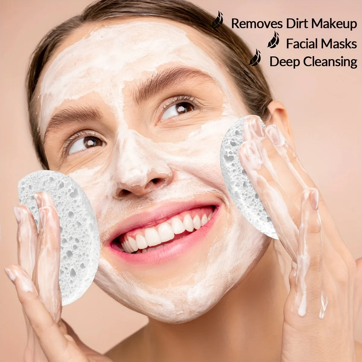 30 éponges cosmétiques naturelles pour Spa, sans alcool, feuilles nettoyantes et exfoliantes pour le visage sans parfum, éponges de beauté