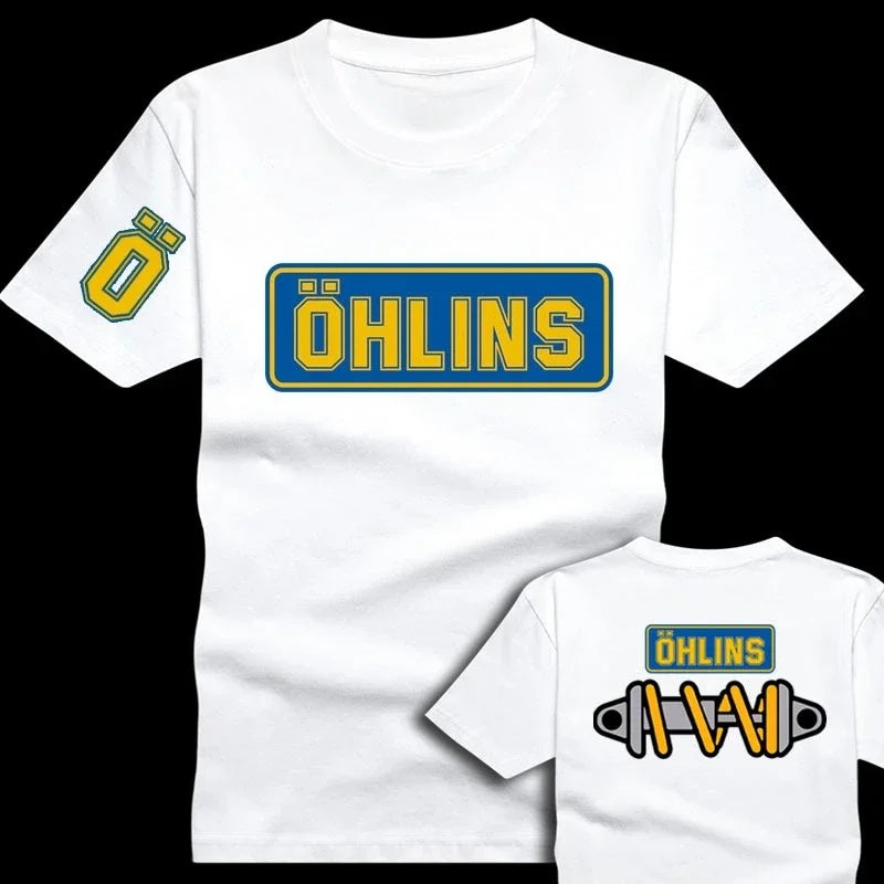 Desktop_Amazing Men's Ohlins Shock Suspension Car Motorcycle Sport Racing T-Shirt Summer Casual Oversized Short Sleeve
