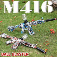 Boule de Gel électrique Blaster, pistolet à jouets, finition métallique à grande vitesse, jeux de plein air, activités de jouets, jeu d'équipe pour plus de 14 (Bullets exposés)