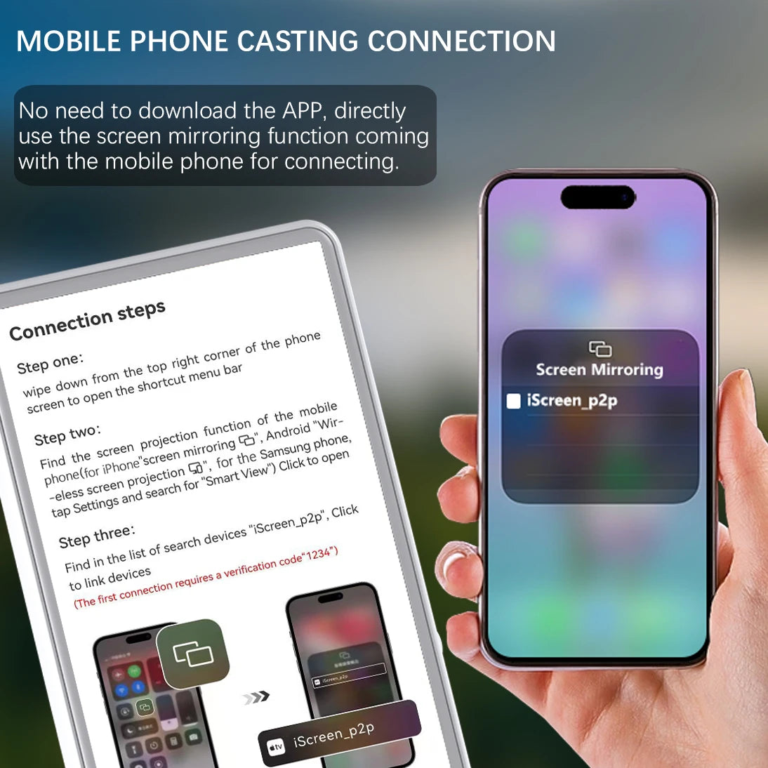 Écran de moniteur Vlog Selfie pour téléphone, caméra arrière pour Selfie Vlog Live Stream, support magnétique pour MagSafe, connexion sans fil w