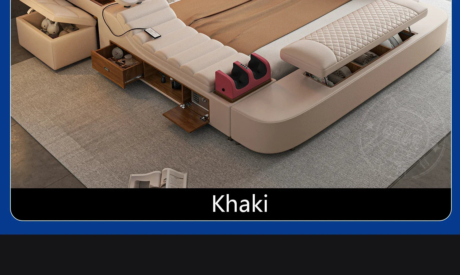 Lit Double moderne filles Design chambre intelligente reine King Size lit beauté dormir princesse cuir Cama salon Suite meubles