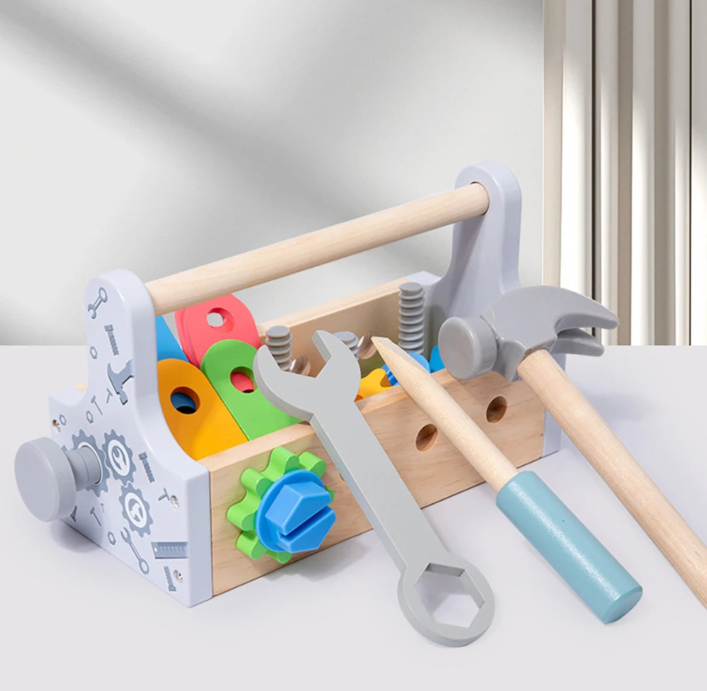 Jouets en bois, ensemble de jeu de Simulation, boîte à outils pour enfants, démontage d'écrou, assemblage de vis, jeux de réparation de Simulation, jouets sensoriels éducatifs